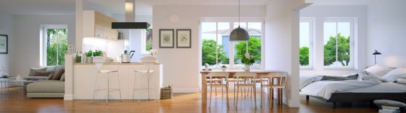 La luz natural y espacios bien aprovechados es lo más importante en los ambientes integrados