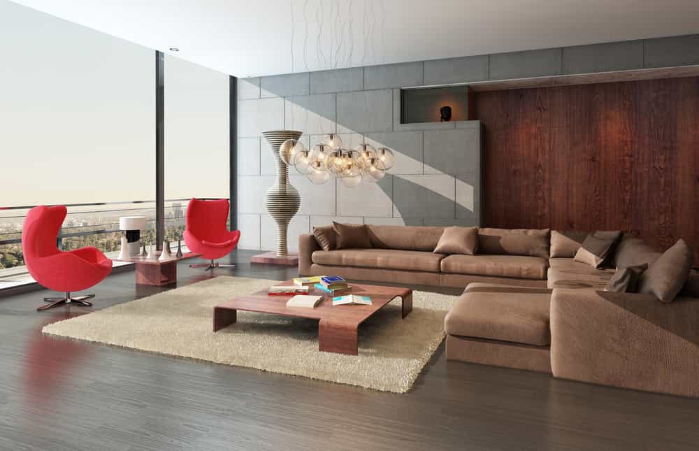 Añade un toque de color a la ecoración de salas modernas. Ese será el punto focal del espacio